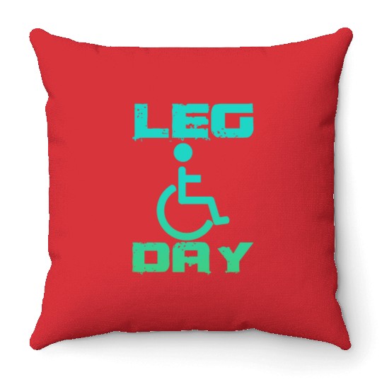 Leg Day Handicapped Wheelchair 18 Throw Pillows