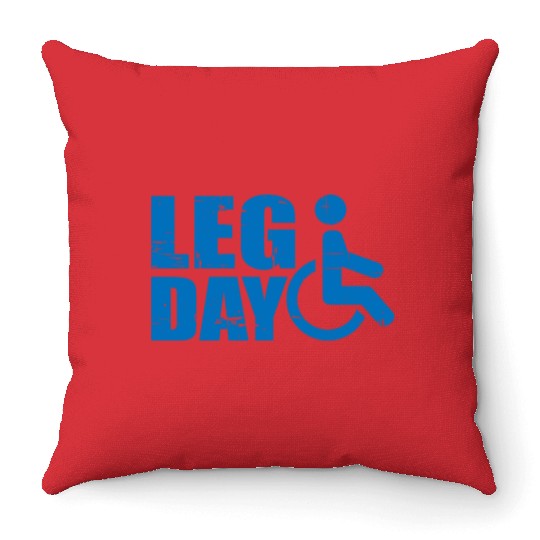 Leg Day Handicapped Wheelchair 19 Throw Pillows