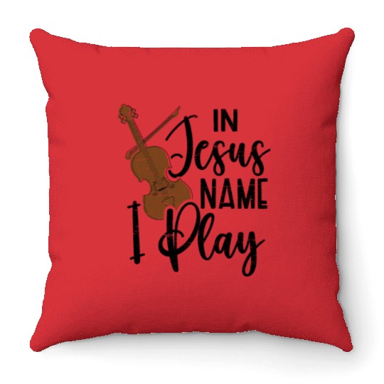 Jesus Name Violin Musician Music Violinist Throw Pillows