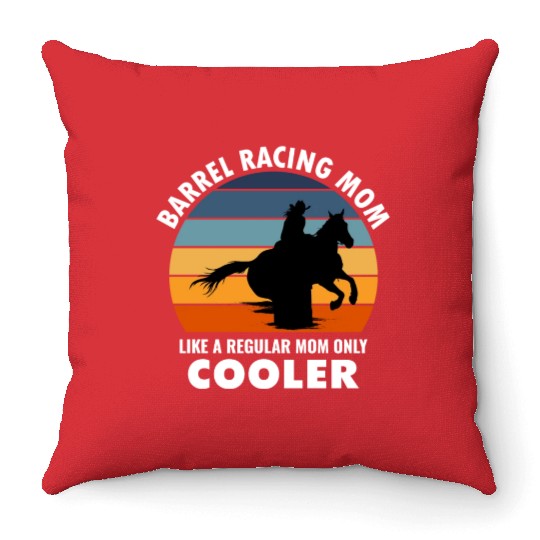 Barrel Racer Racing Horse Mom Mothers day Vintage Throw Pillows