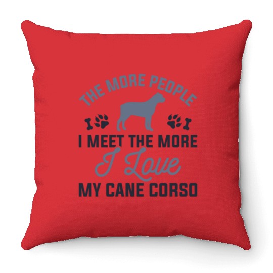 I Love My Cane Corso Throw Pillows