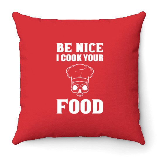 Cook Your Food Head Chef Gift Throw Pillows