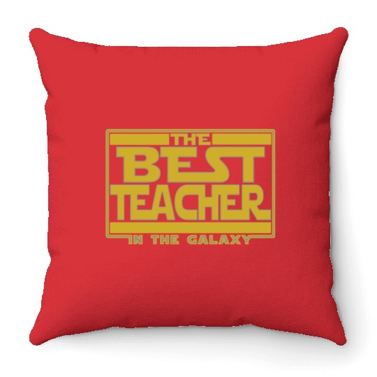 The best teacher in the galaxy Throw Pillows