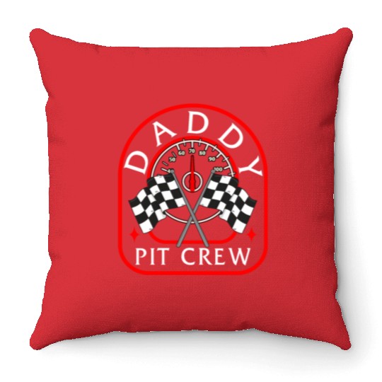 Daddy Pit Crew Throw Pillows, Father's Day Gift Race Day