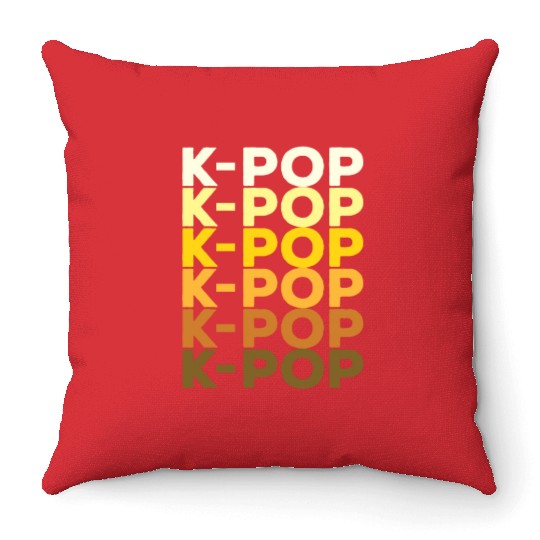 K-POP gold repetition from WhatTheKpop Throw Pillows