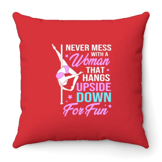 Pole Fitness Humor Funny Pole Dancer Throw Pillows