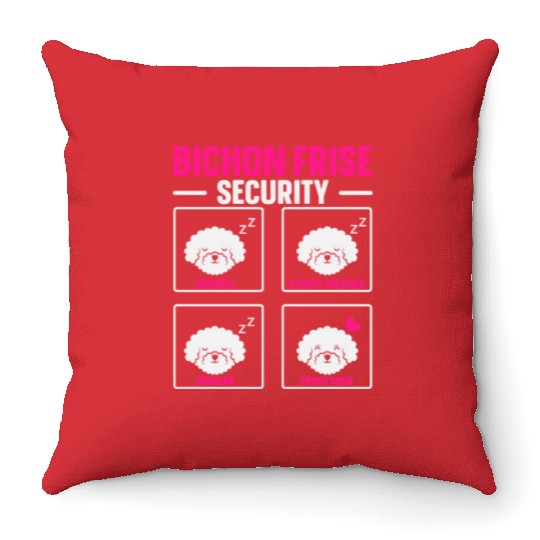 Bichon Frise Security Dog Lover Puppy Paw Love Throw Pillows