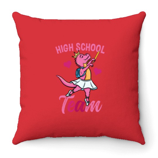 High School Team Ballet Back To School Girls Throw Pillows