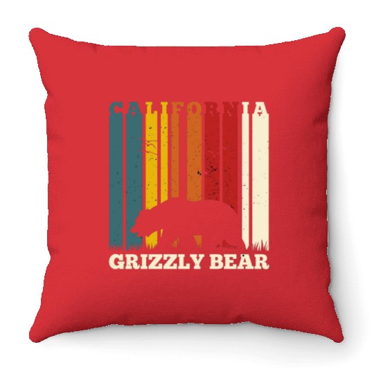 California Bear Retro Throw Pillows