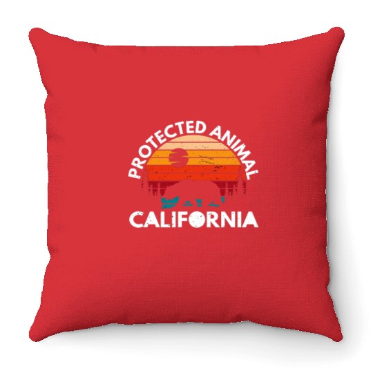 California Bear Retro Throw Pillows