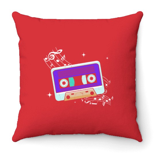Old School Cassette Mixtape Music Lover Throw Pillows