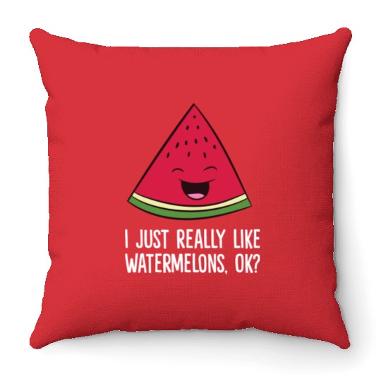 Watermelon - I just really like watermelons, ok? Throw Pillows