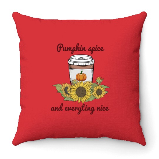 Halloween Pumpkin Spice Everything Nice Funny Throw Pillows