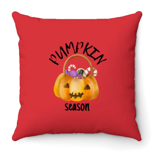 The halloween Season Pumpkin Autumn Tree Orange Throw Pillows