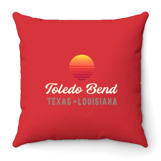 Toledo Bend,TEXAS LOUISIANA Bass Fishing Throw Pillows