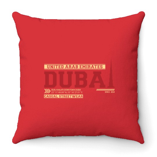 Burj Khalifa Downtown Dubai United Arab Emirates Throw Pillows