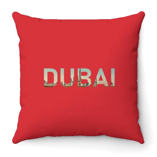 Dubai Desert Skyline United Arab Emirates UAE Throw Pillows