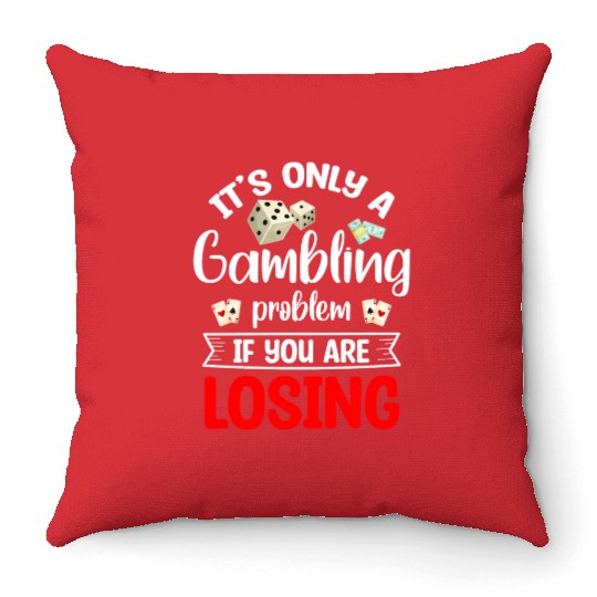 Gambling Cards Poker Face Spades Throw Pillows