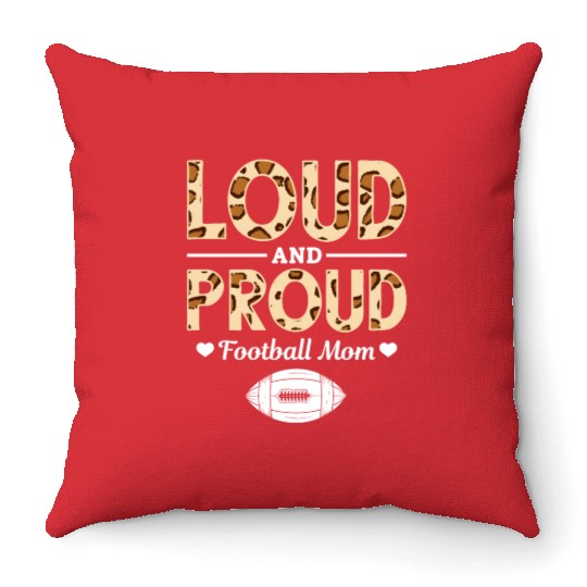 Yelling Football Mama Loud Mom Throw Pillows