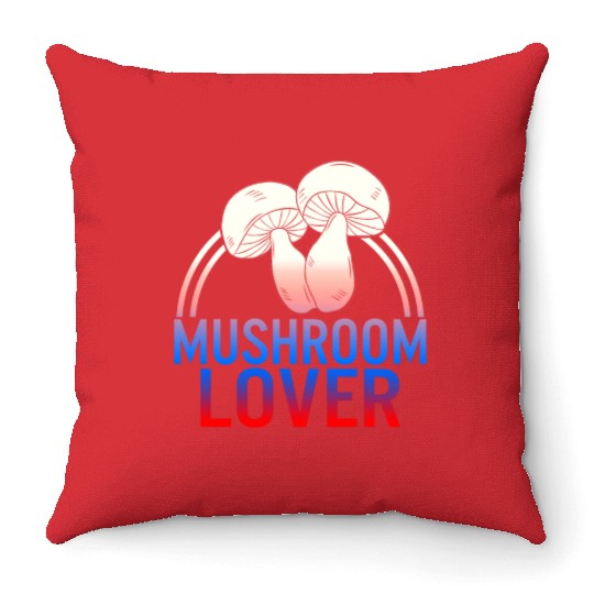 Fungi Throw Pillows, The Mushroom Lover Throw Pillows, Funny