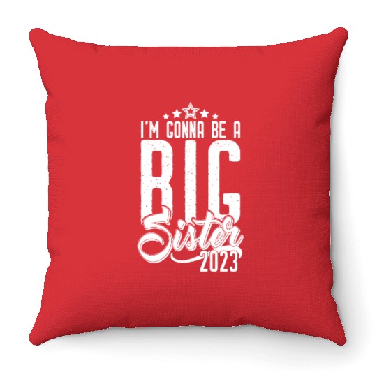 Going to be Big Sister 2023 - Baby Pregnancy Girls Throw Pillows