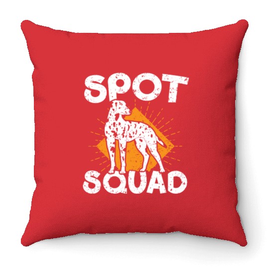 Spot Squad Paw Love Puppy Breeder Dalmatian Dog Throw Pillows