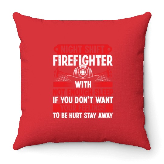 Night Shift Firefighter Fire Hose Mask Firemen Throw Pillows