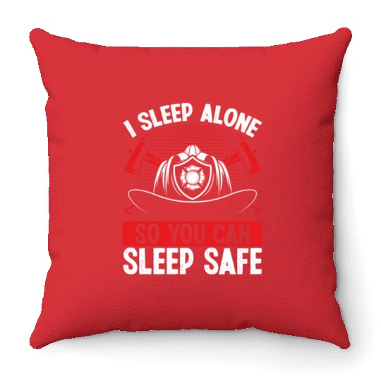Firefighter Wife Girlfriend Night Shift Firemen Throw Pillows
