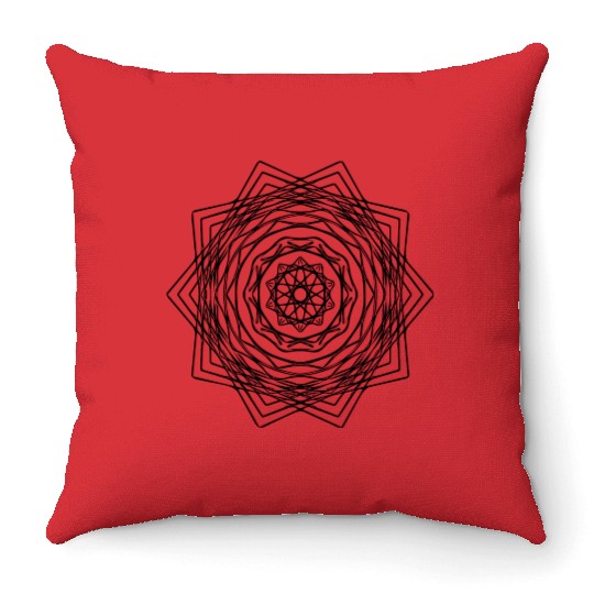 Geometric Square Quadrilateral Mandala Shape Throw Pillows