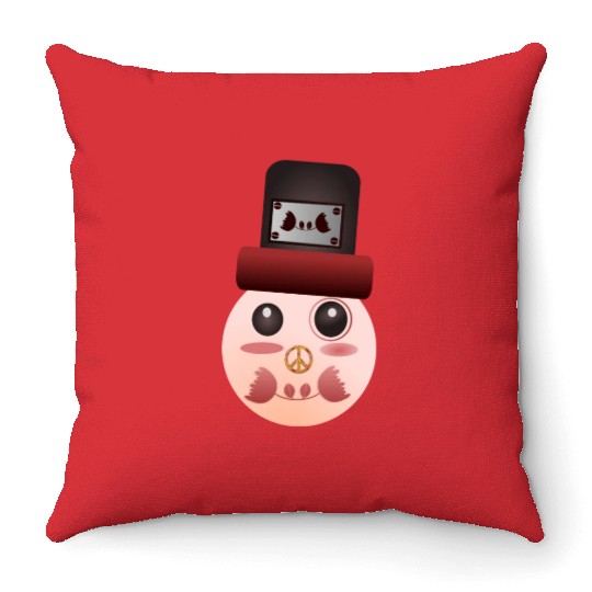 Psychedelic peace man Throw Pillows