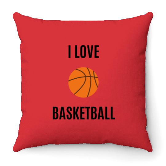 I love basketball Throw Pillows