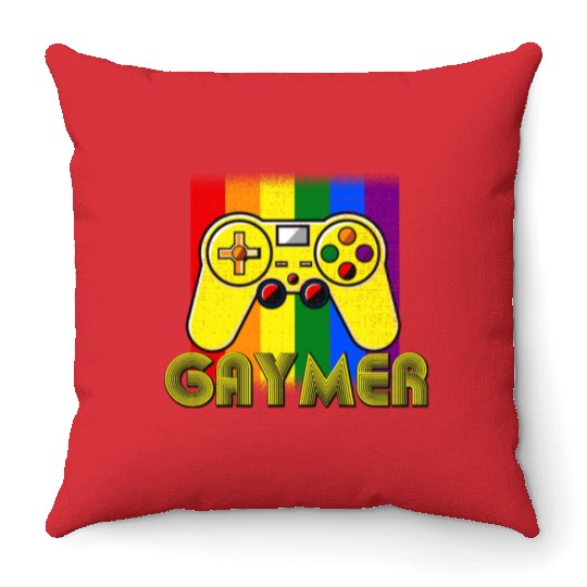 Funny Gaymer Gay Gamer - Pride Rainbow LGBT Throw Pillows