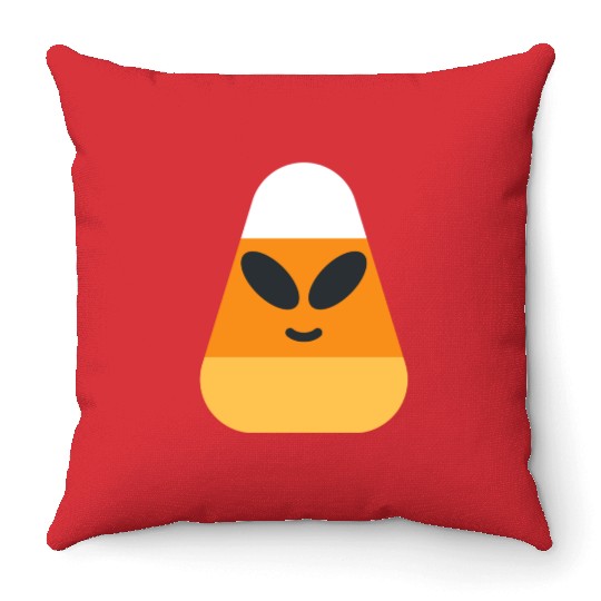 Alien Candy Corn Halloween Costume Throw Pillows