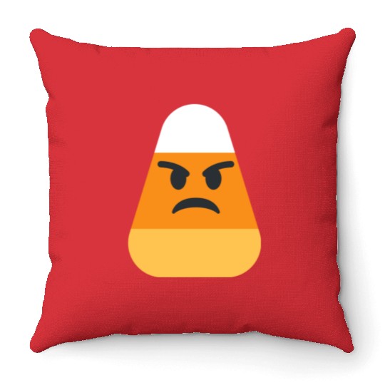 Angry Candy Corn Halloween Costume Throw Pillows