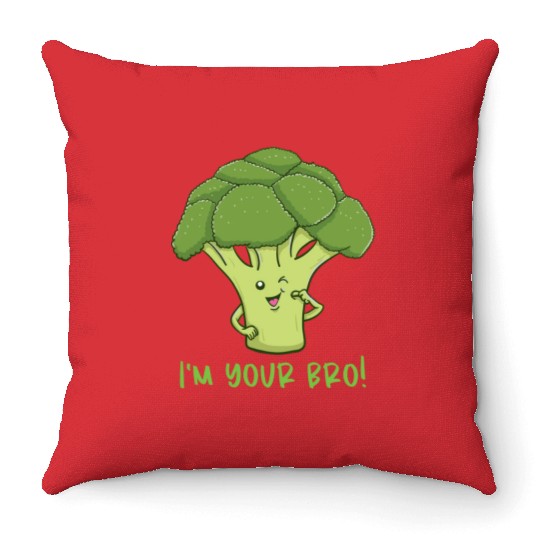 I m Your Bro for Broccoli Lover Throw Pillows