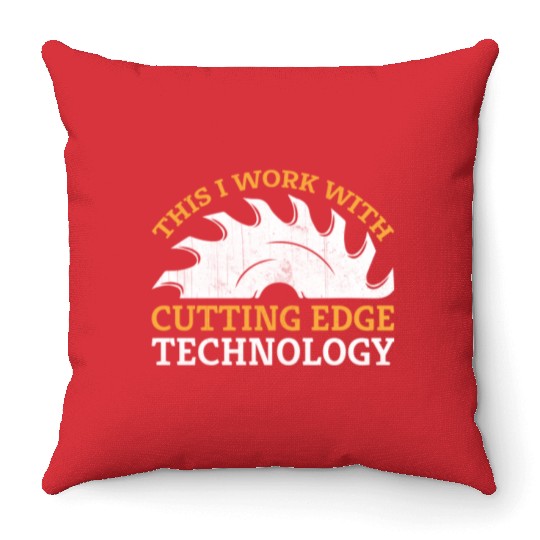 Chainsaw Carving Woodworking Carpenter Throw Pillows