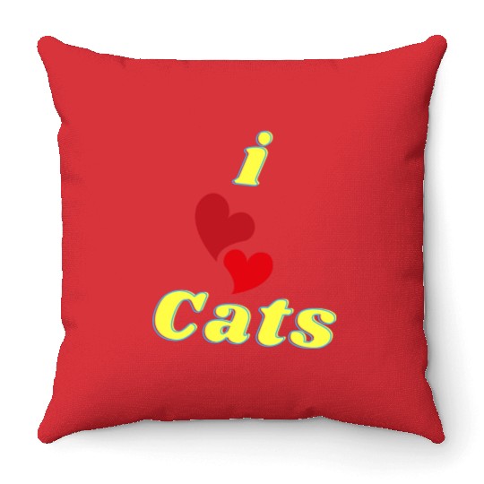 I love cats i love Throw Pillows