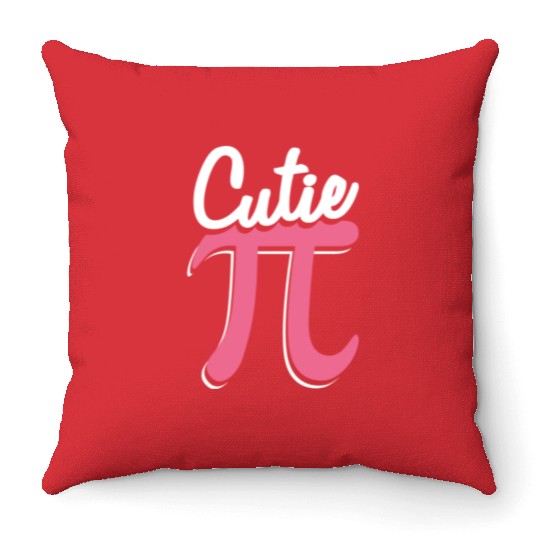 Cutie Pi Funny Pi Day Math Geek Throw Pillows