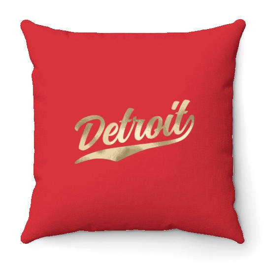 Detroit Michigan Cool Retro 1970S Vintage Throw Pillows
