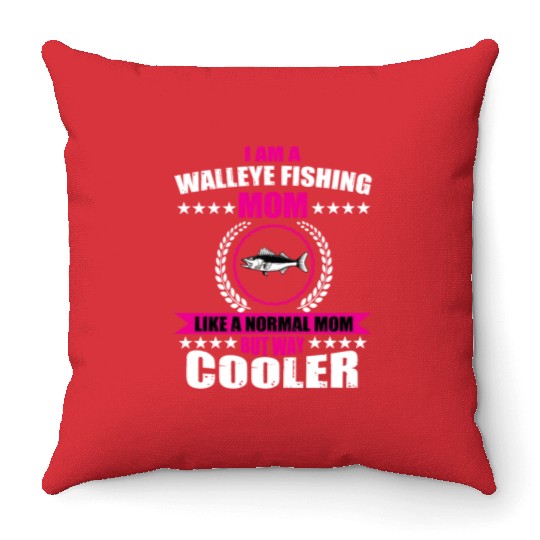 Walleye Fishing Mom For Women Throw Pillows