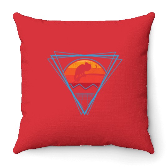 Retro Chameleon For Chameleon Lover Throw Pillows
