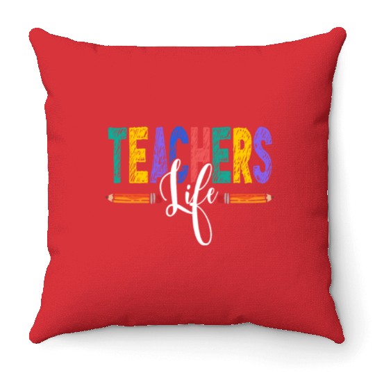 Teacher Present Teaching Profession Study School Throw Pillows