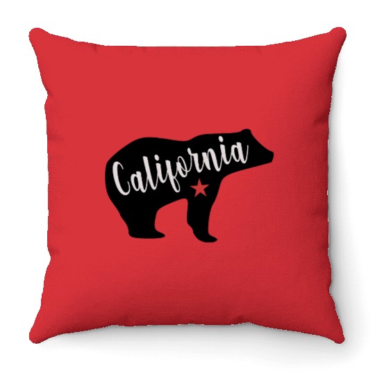 California Bear Flag Throw Pillows