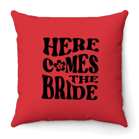Bride I Do Crew Retro Bachelorette Party Bride Throw Pillows