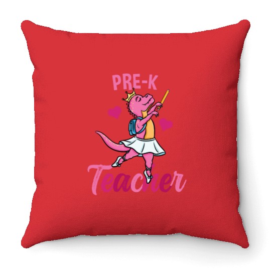 Pre-K Teacher Ballet Back To School Girls Throw Pillows