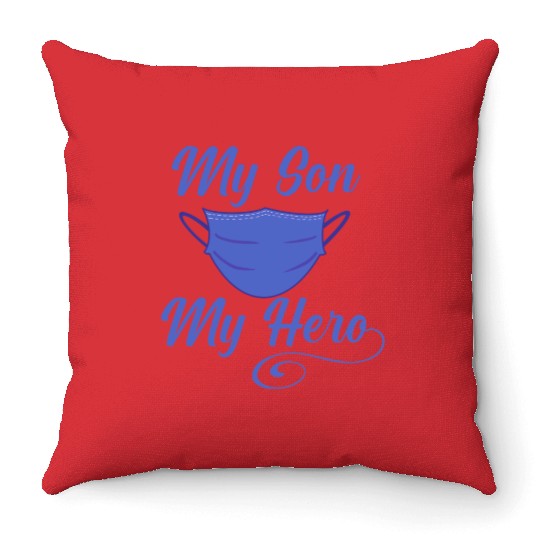 My Son My Hero Mask Heroes Throw Pillows