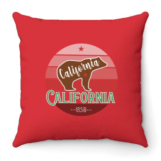 California Bear Flag Throw Pillows