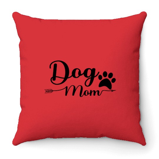 dog mom Throw Pillows