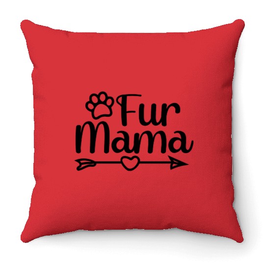 fur mama Throw Pillows