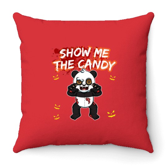 Show Me The Candy Halloween Costume Trick Or Treat Throw Pillows